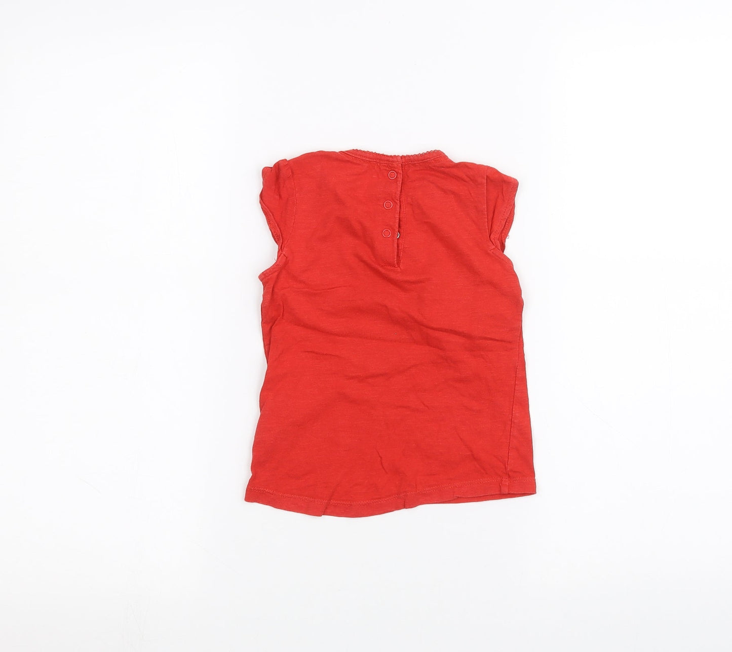 Mothercare Girls Red   Basic T-Shirt Size 2-3 Years