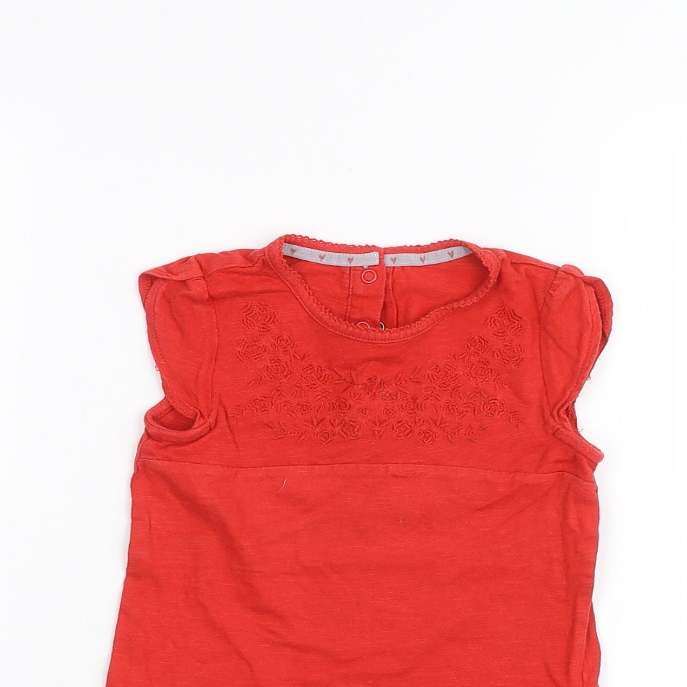 Mothercare Girls Red   Basic T-Shirt Size 2-3 Years