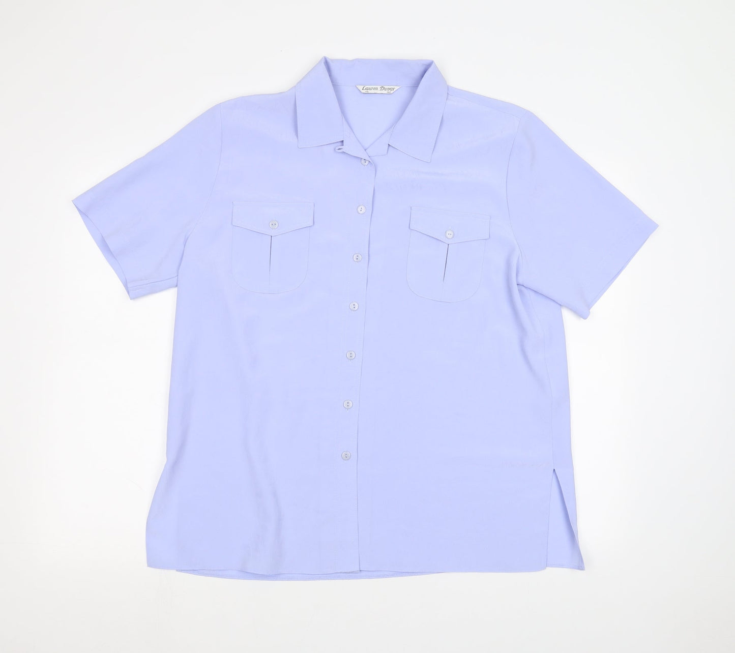 Lauren Duvar Womens Blue   Basic Button-Up Size 16