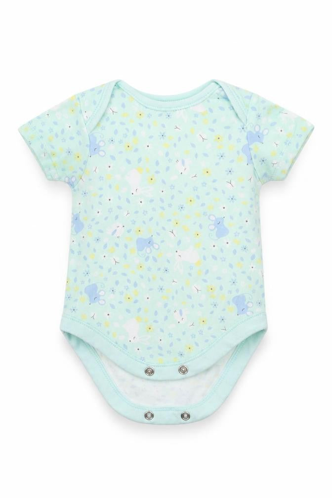 George Baby Green Floral  Babygrow One-Piece Size 0-3 Months