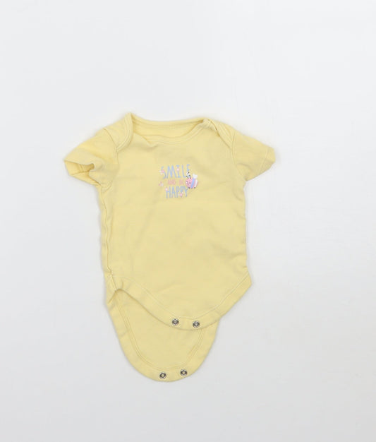 George Girls Yellow   Babygrow One-Piece Size 0-3 Months