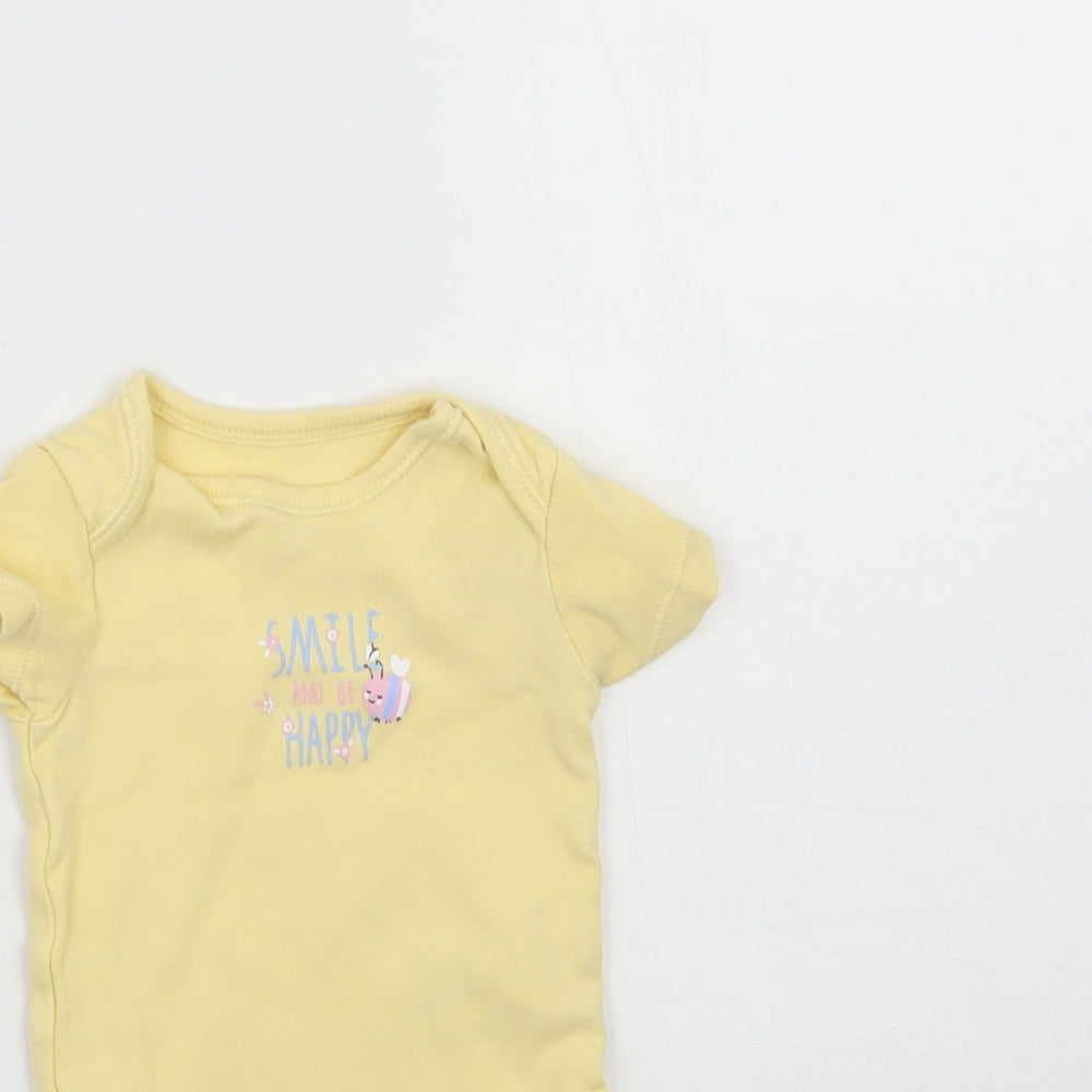 George Girls Yellow   Babygrow One-Piece Size 0-3 Months