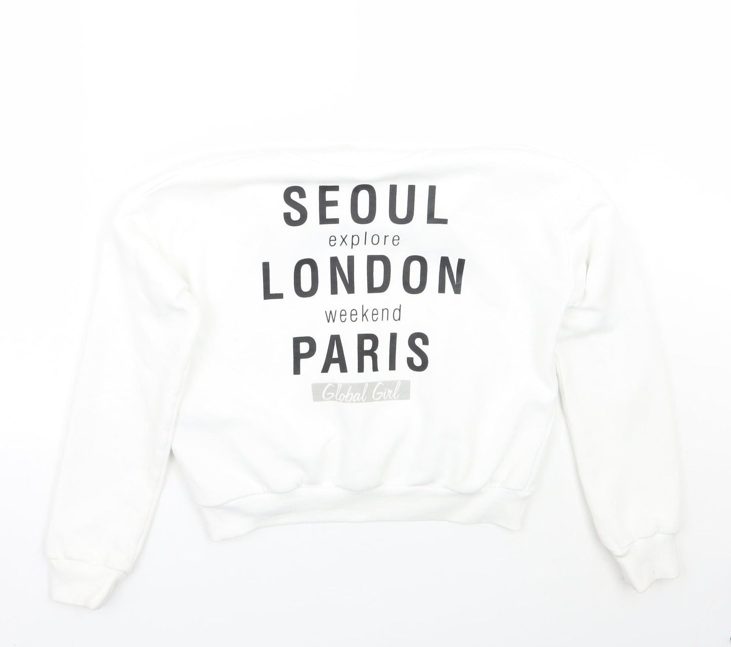 H&M Girls White   Pullover Jumper Size 12 Years