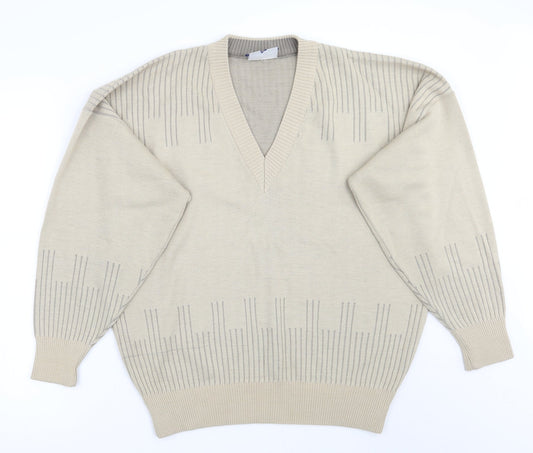 Pierrre sandan Mens Beige   Pullover Jumper Size L