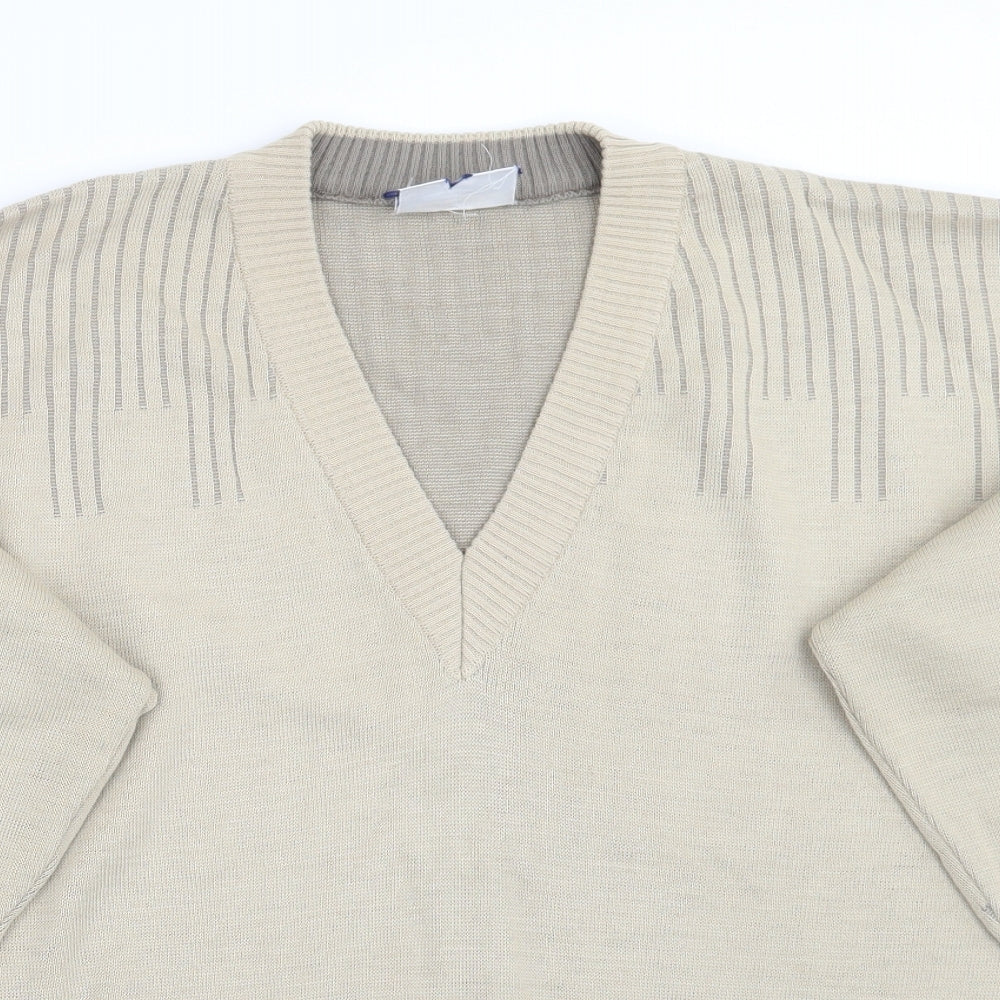 Pierrre sandan Mens Beige   Pullover Jumper Size L