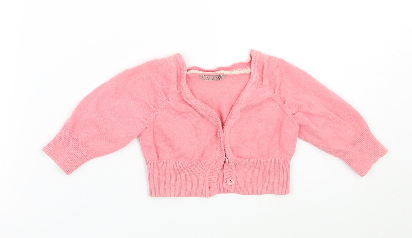 NEXT Girls Pink   Cardigan Jumper Size 12-18 Months