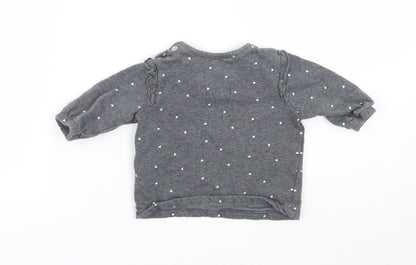 Back view of Disney girls’ grey basic t-shirt, size 0-3, months