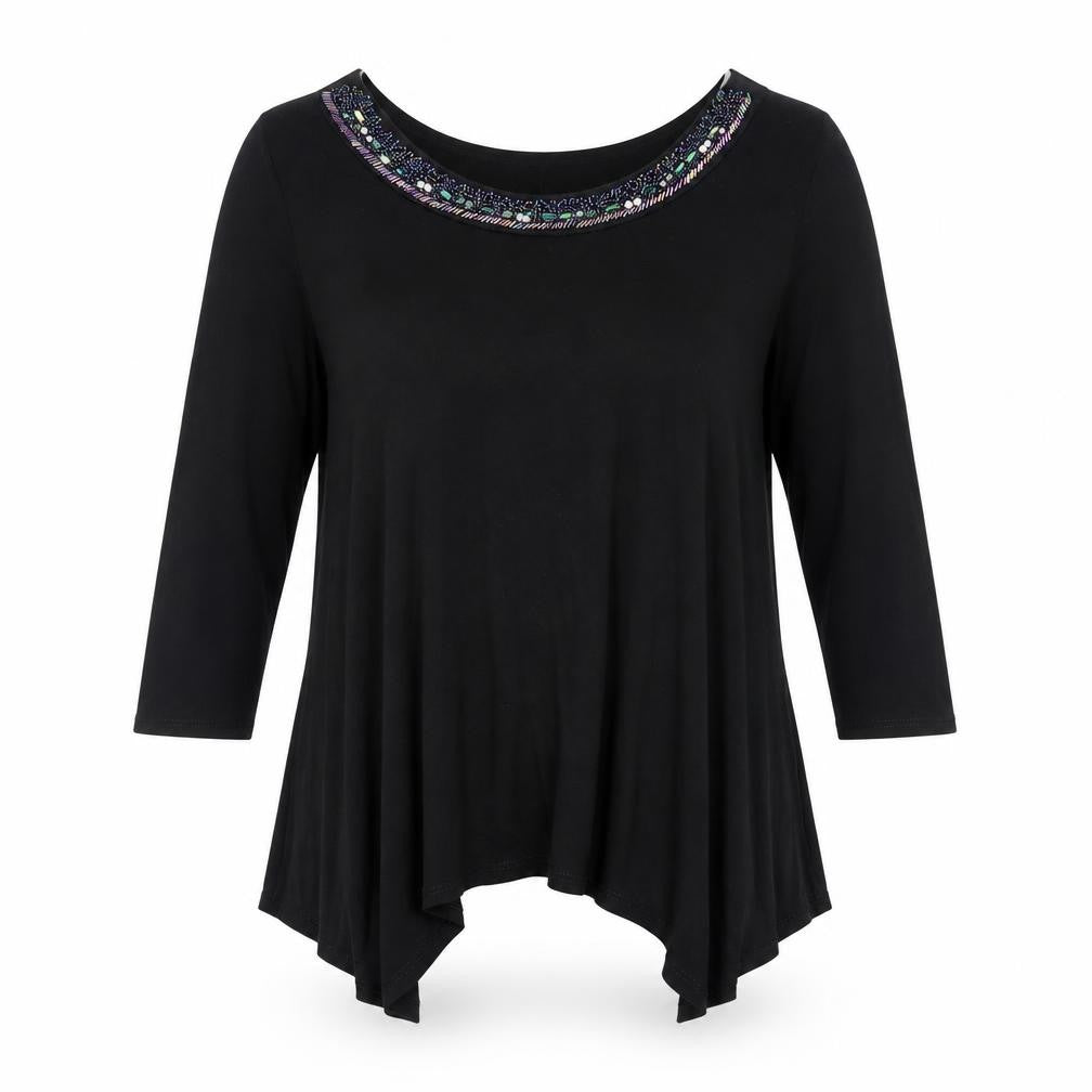 Saloos Womens Black   Basic T-Shirt Size L