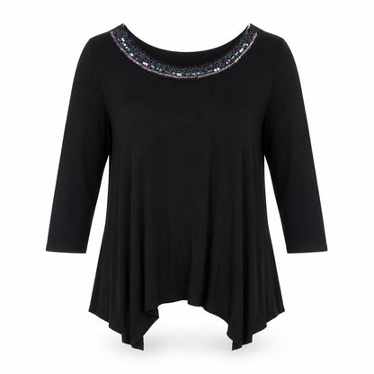 Saloos Womens Black   Basic T-Shirt Size L