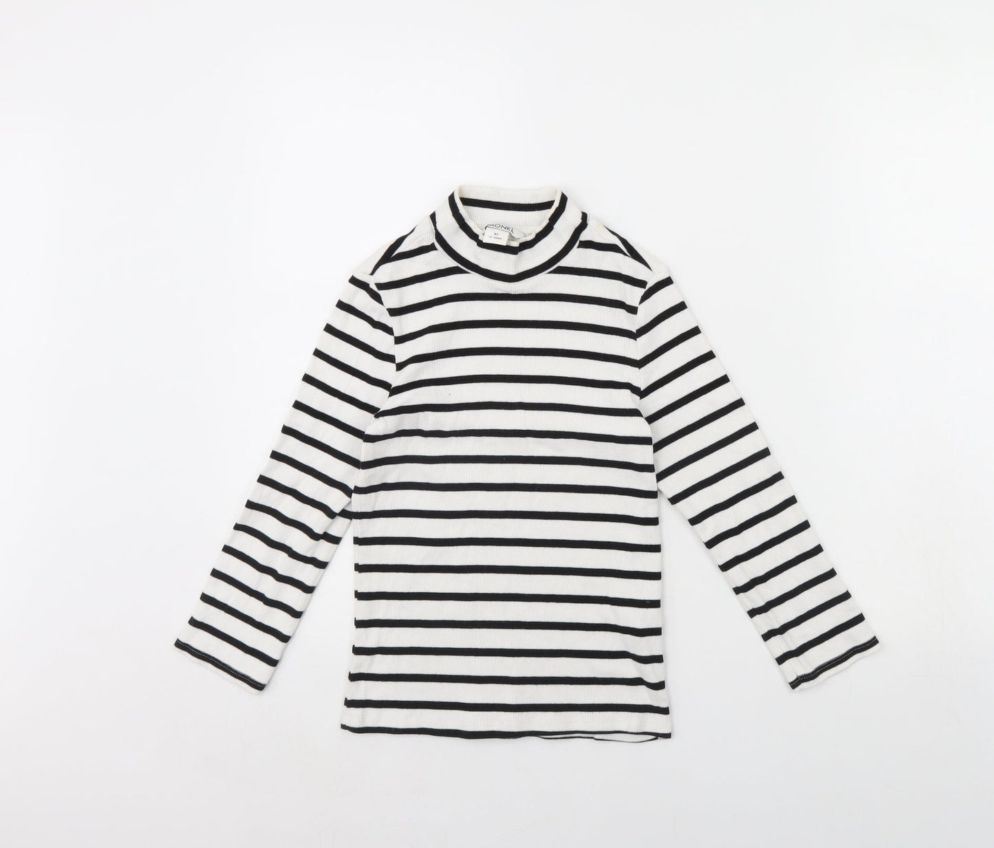 Monki Womens White Striped  Basic Blouse Size XS