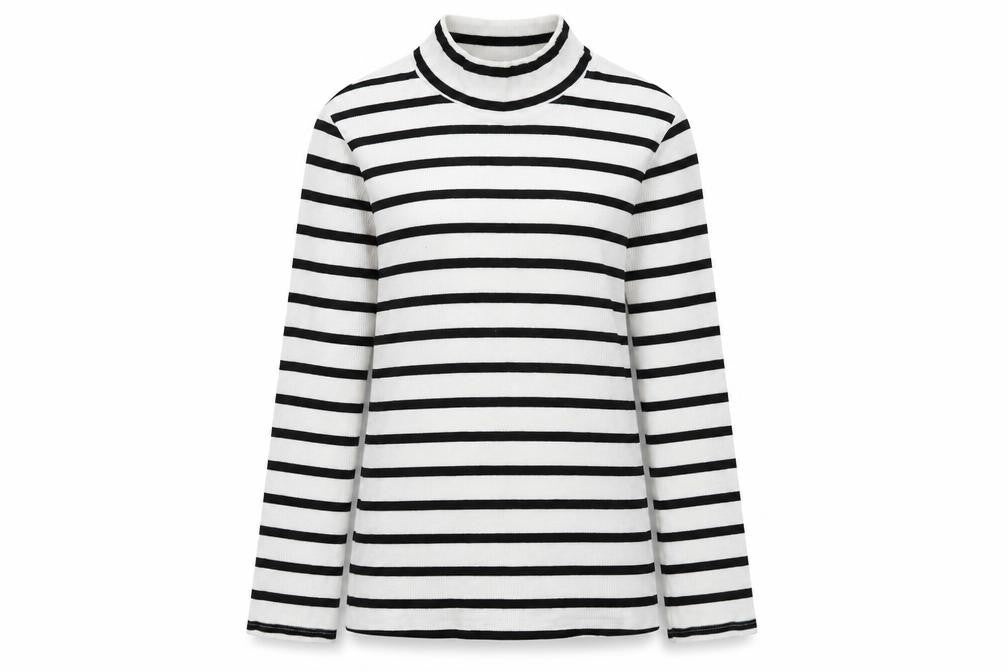 Monki Womens White Striped  Basic Blouse Size XS