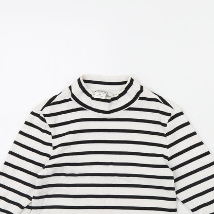 Monki Womens White Striped  Basic Blouse Size XS