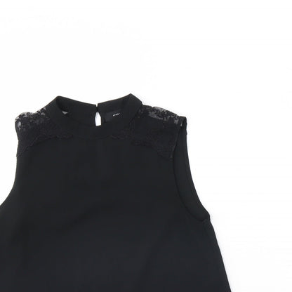 Close-up detail of Atmosphere women’s black basic tank, size UK 6