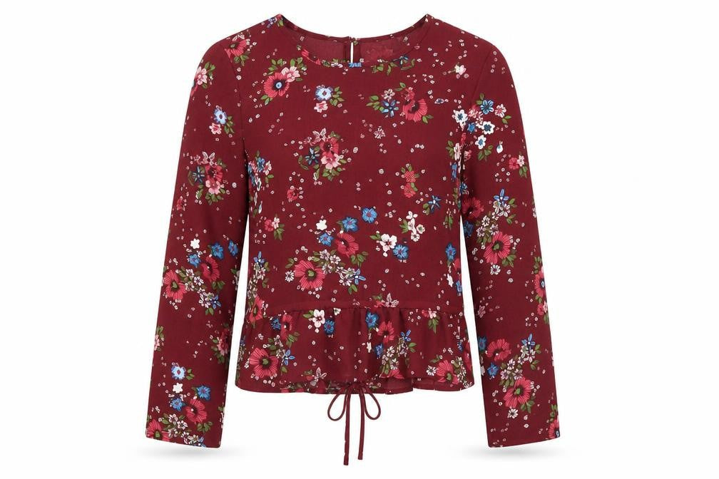 lft Womens Purple Floral  Basic Blouse Size S