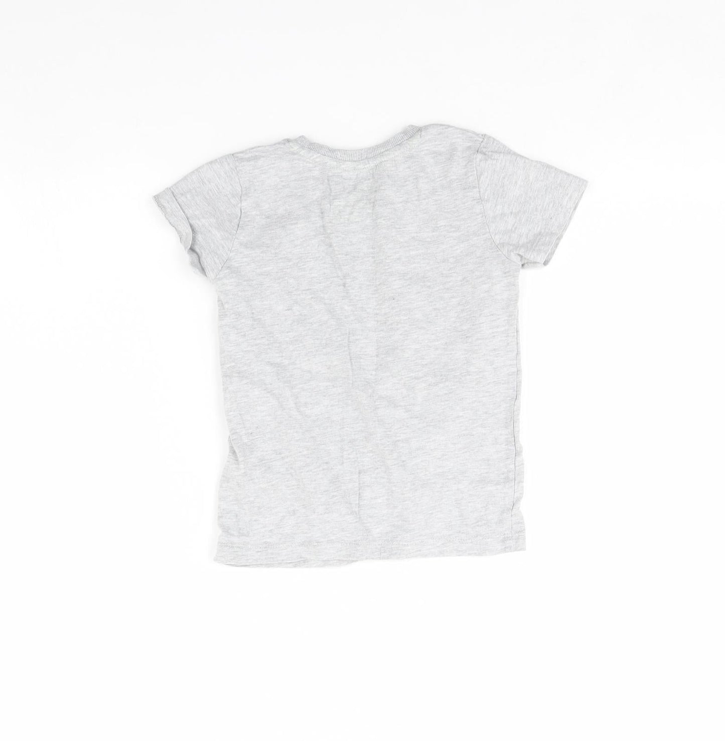 Preworn Boys Grey   Basic T-Shirt Size 4 Years  - Football
