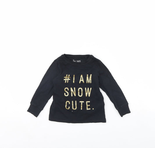 NEXT Girls Black Solid  Cami Pyjama Top Size 2 Years  - christmas