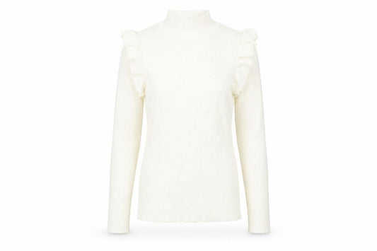 F&F Womens White  Knit Pullover Sweatshirt Size 12