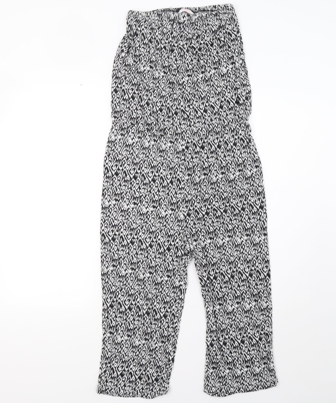 Matalan Womens White Animal Print  Jumpsuit One-Piece Size 8 L21 in