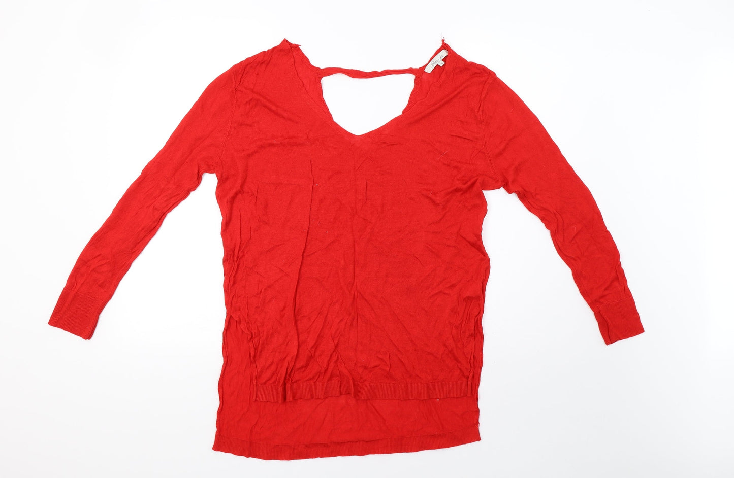 Peacocks Womens Red  Knit Pullover Sweatshirt Size 16