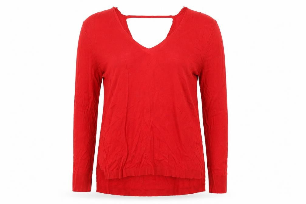 Peacocks Womens Red  Knit Pullover Sweatshirt Size 16