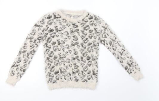 Primark Girls Brown Animal Print  Pullover Sweatshirt Size 10-11 Years