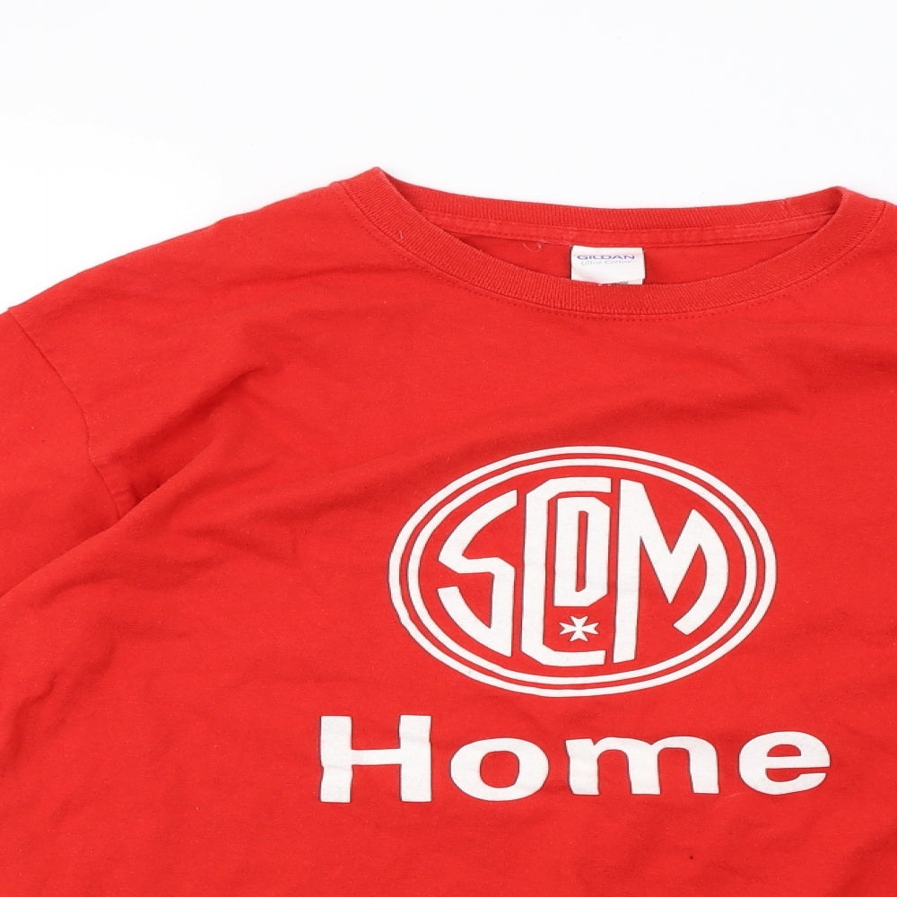 Gildan Mens Red   Pullover Sweatshirt Size M