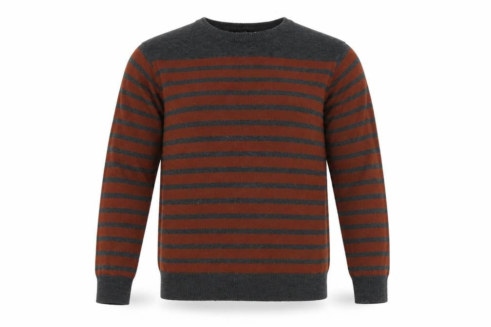 Cedarwood State Mens Brown Striped Knit Pullover Sweatshirt Size XS