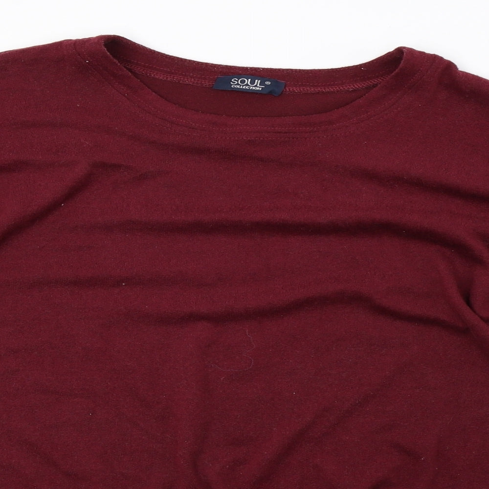 soul collection Womens Red  Knit Pullover Sweatshirt Size S