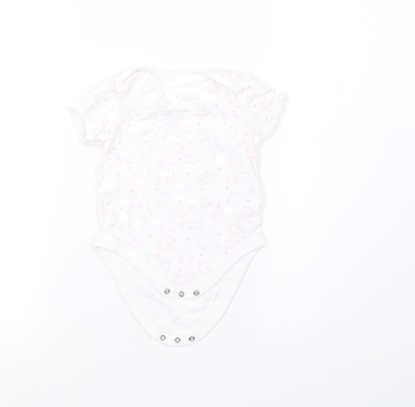 F&F Girls White Polka Dot  Babygrow One-Piece Size 9-12 Months
