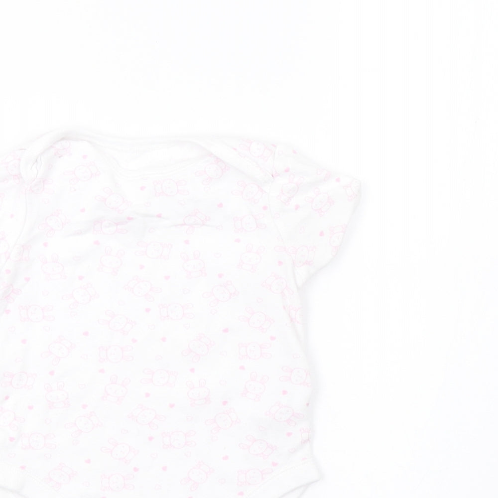 F&F Girls White Polka Dot  Babygrow One-Piece Size 9-12 Months