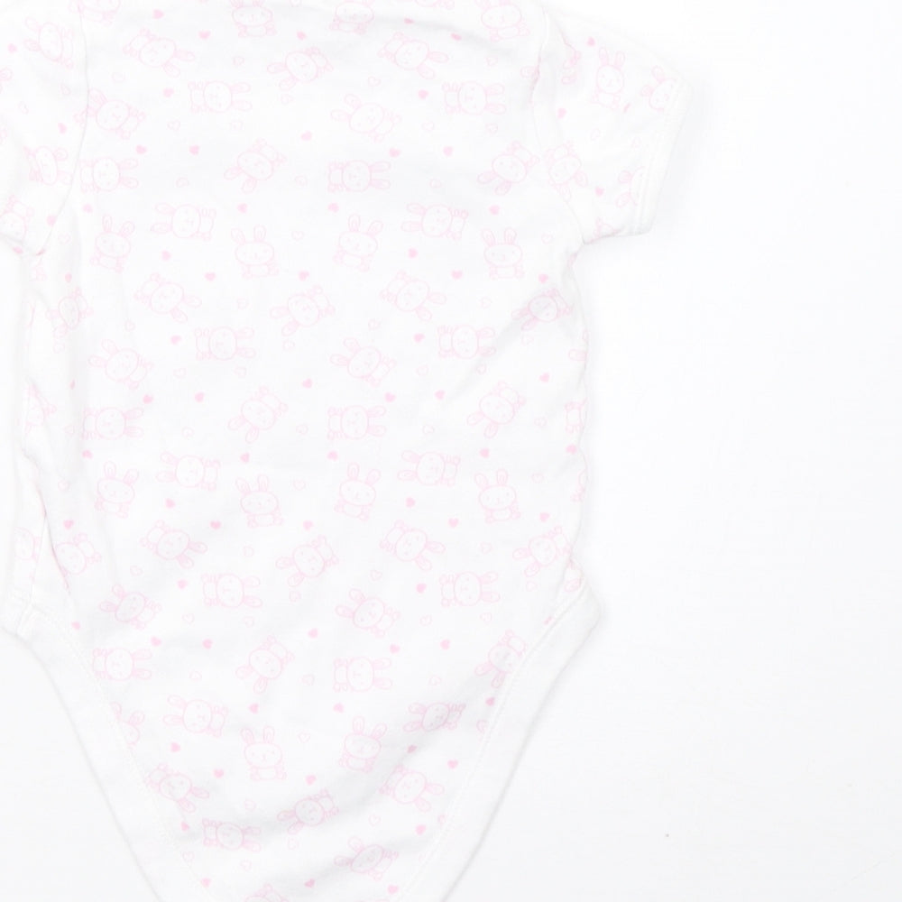 F&F Girls White Polka Dot  Babygrow One-Piece Size 9-12 Months