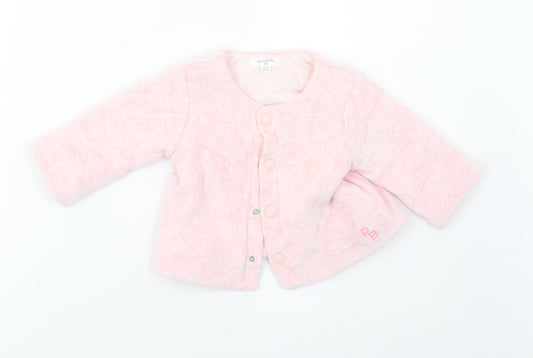 Pure Baby Girls Pink  Fleece Basic Coat Coat Size 3-6 Months