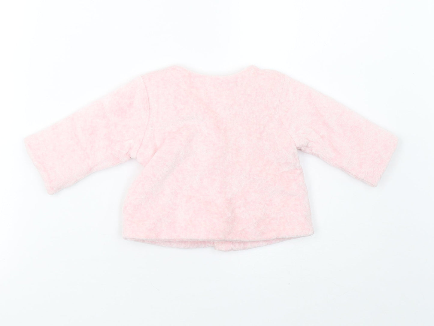 Pure Baby Girls Pink  Fleece Basic Coat Coat Size 3-6 Months