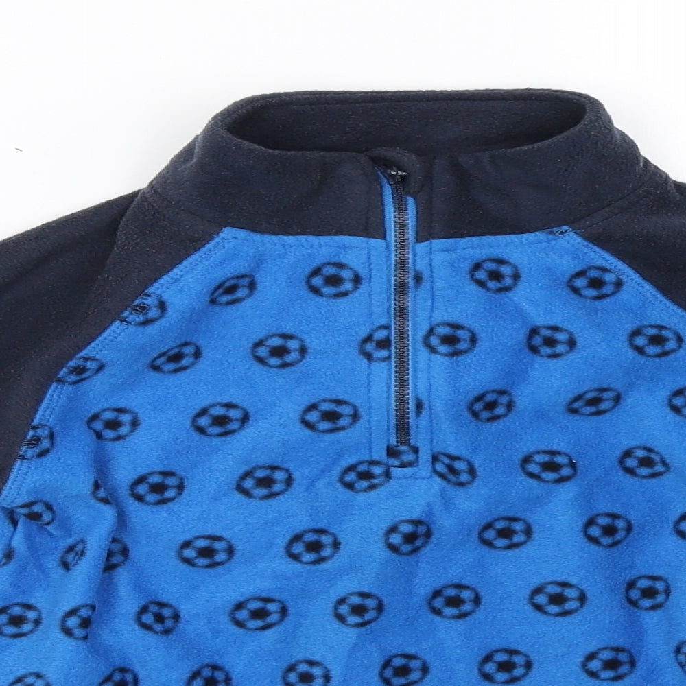 Crane Boys Blue Polka Dot Fleece Pullover Sweatshirt Size 3-4 Years