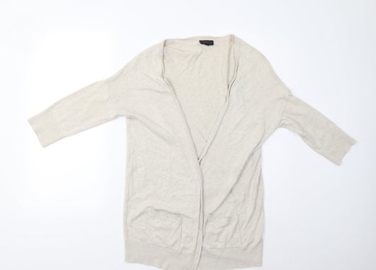 Topshop Womens Beige  Knit Cardigan Jumper Size 10