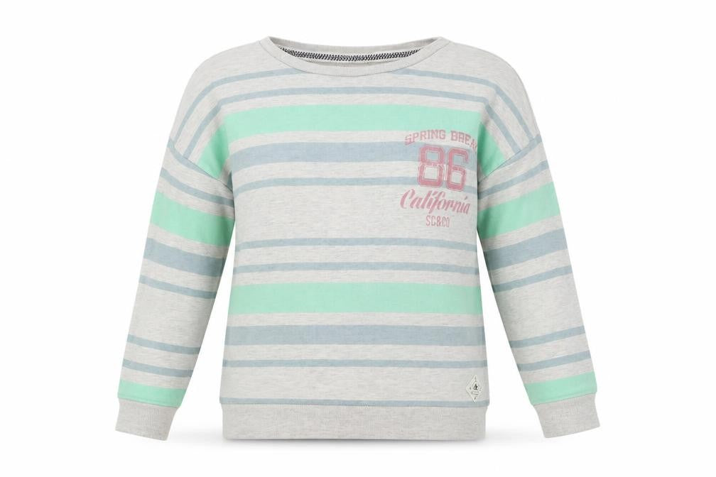 Soulcal & Co Womens Grey Striped  Pullover Sweatshirt Size S
