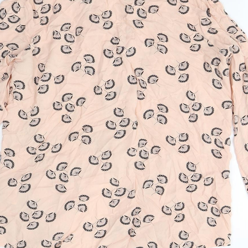 F&F Womens Pink Floral  Basic Button-Up Size 8