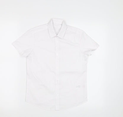 Additional front view of George girls’ white basic button-up, size 7-8, years