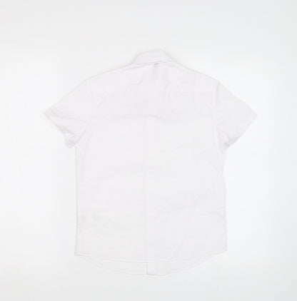 Back view of George girls’ white basic button-up, size 7-8, years