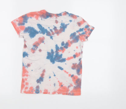 Back view of Matalan girls’ multicoloured batik basic polo, size 7, years