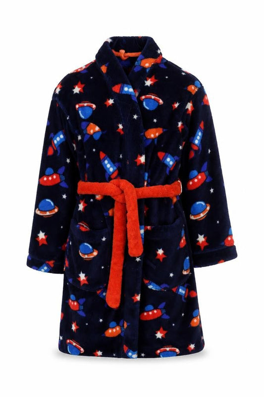 Marks & Spencer Girls Blue Geometric  Kimono Pyjama Top Size 7-8 Years  - Space