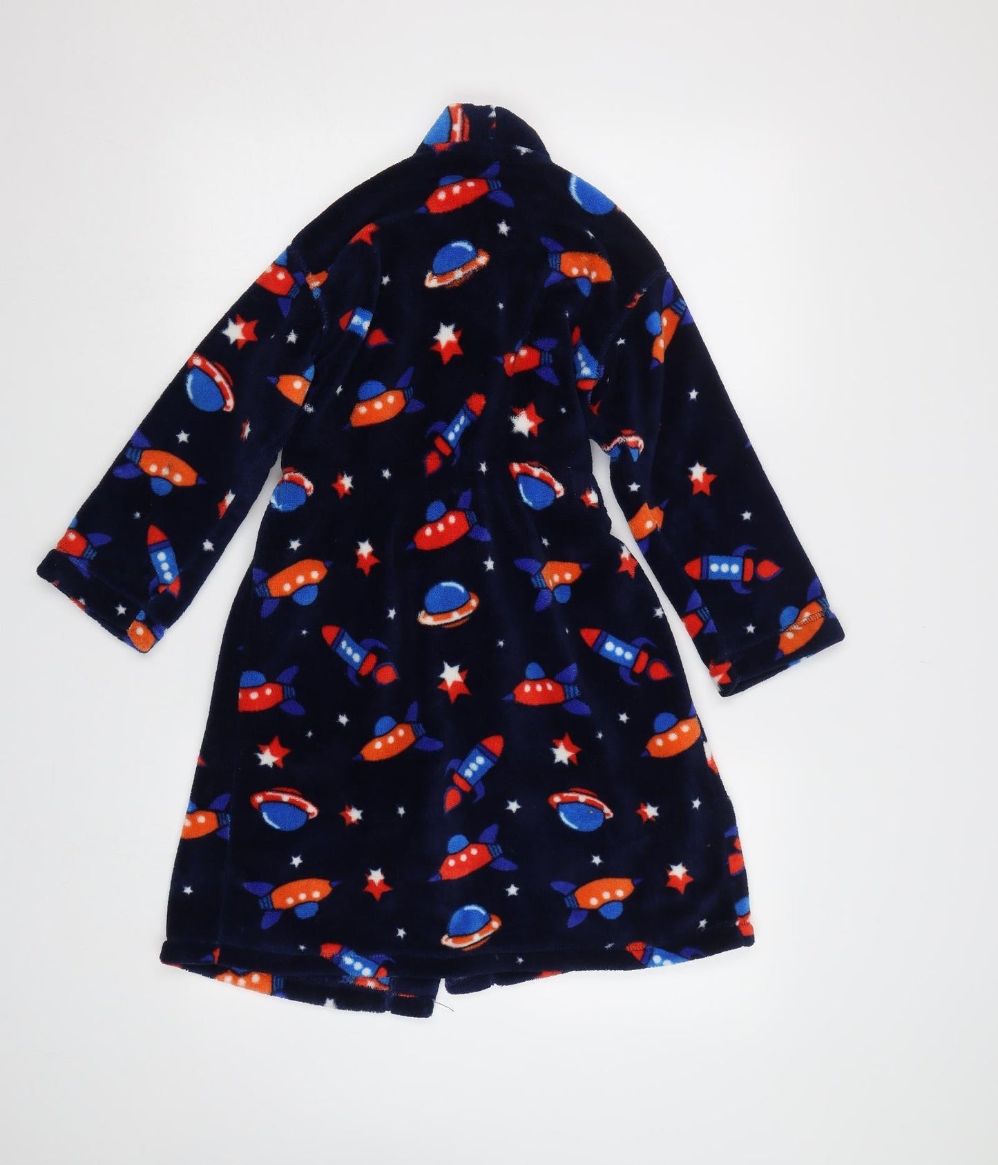 M&S Girls Blue Geometric  Kimono Pyjama Top Size 7-8 Years  - Space