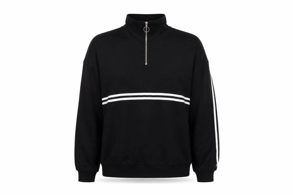 DF You Womens Black Striped  Pullover Sweatshirt Size S