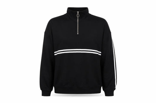 DF You Womens Black Striped  Pullover Sweatshirt Size S