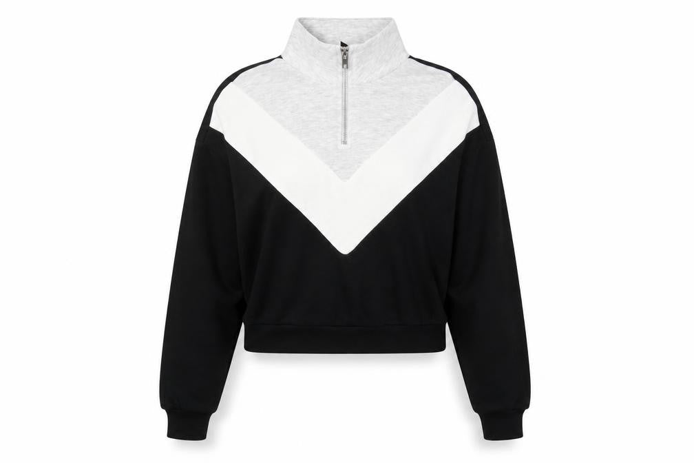 H&M Womens Black Striped  Pullover Sweatshirt Size S