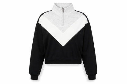 H&M Womens Black Striped  Pullover Sweatshirt Size S