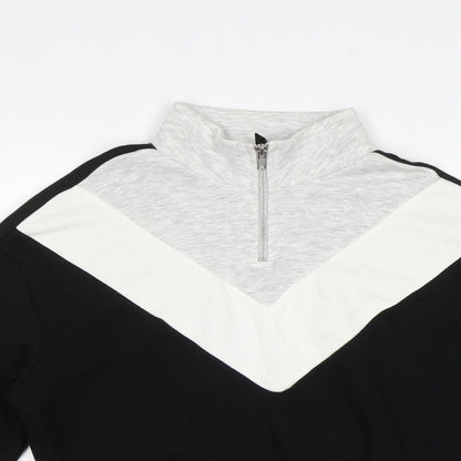H&M Womens Black Striped  Pullover Sweatshirt Size S