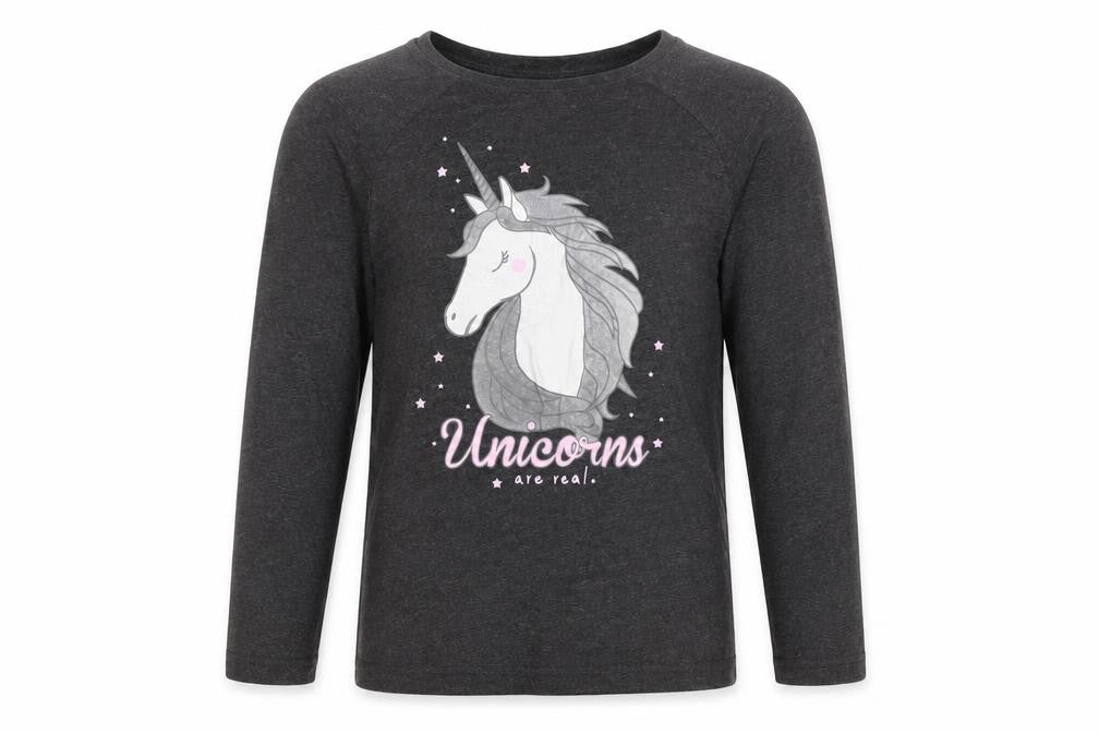 Primark Girls Grey   Top Pyjama Top Size 12 Years  - Unicorn