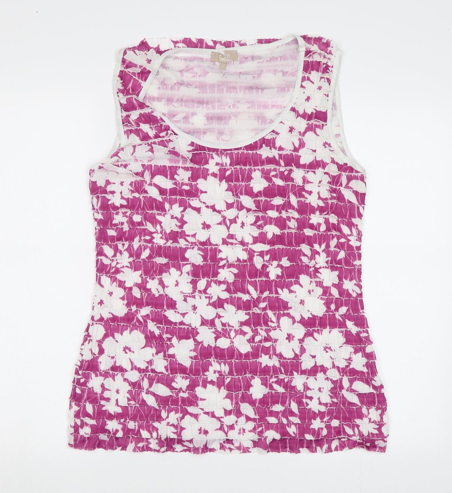 Soon Womens Purple Floral  Basic Tank Size 14