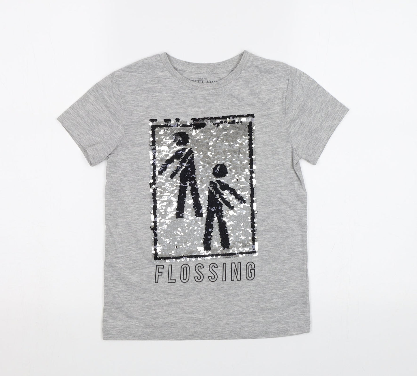 Urban Outlaws Girls Grey   Basic T-Shirt Size 7-8 Years  - Flossing